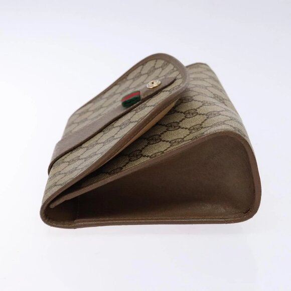 GUCCI GG Supreme Web Sherry Line Clutch Bag PVC Beige Gold 89 01 030 Auth 141030 - Picture 8 of 16